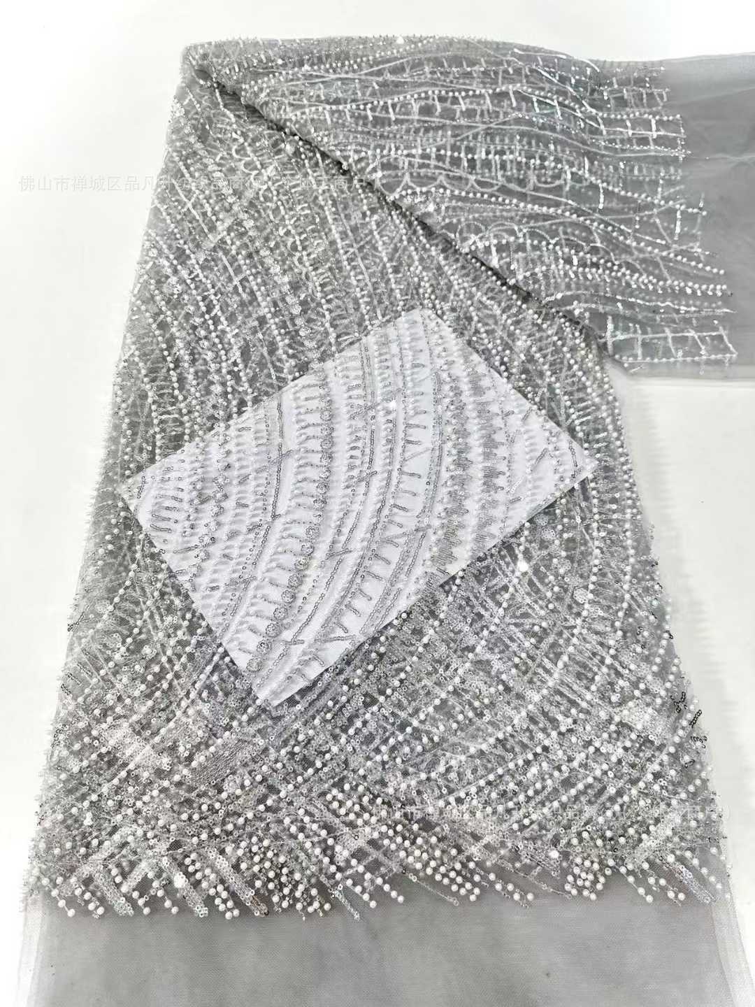 Fabrica de cuentas de burbujas sequinilla al por mayor Europa y América moda vestido de noche tela de moda tela bordada