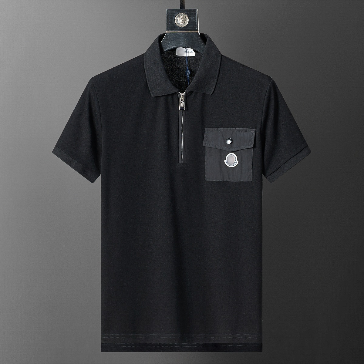SS25 nueva estación europea de verano de hombre con solapa de algodón de perla de manga corta polo de moda