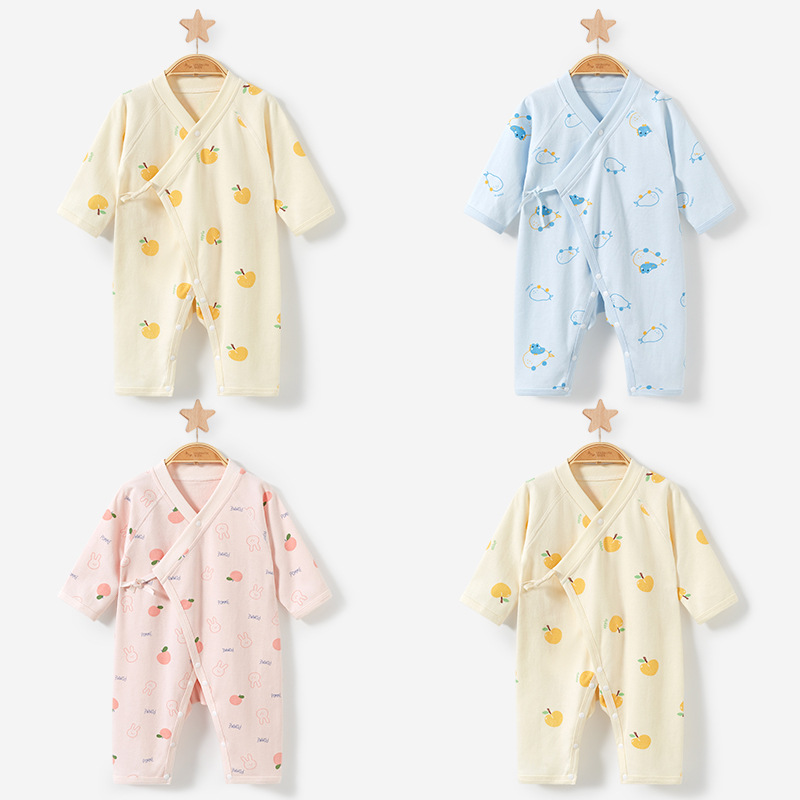 Bebé recién nacido mono Primavera, otoño y verano recién nacido algodón monje pijamas mameluco fino traje niños y niñas ropa de bebé image 1
