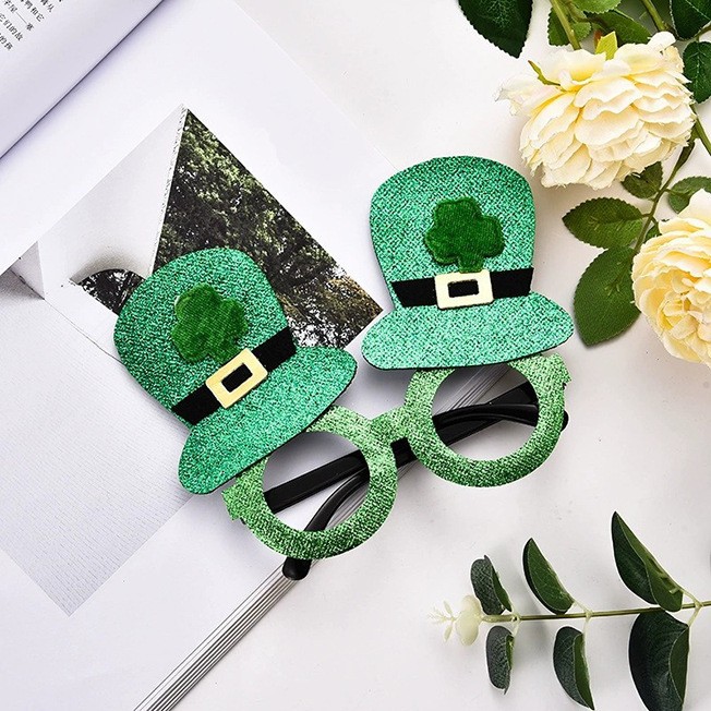 St. Patrick Shamrock Plastic Party Costume Props Glasses 1 Set display picture 2