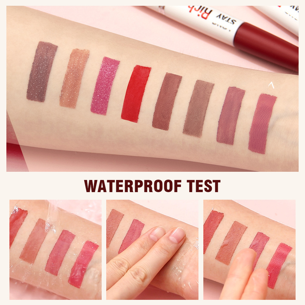 QIBEST double-headed lip glaze lip balm moisturizing moisturizing non-stick Cup not easy to decolorize long-lasting matte lipstick