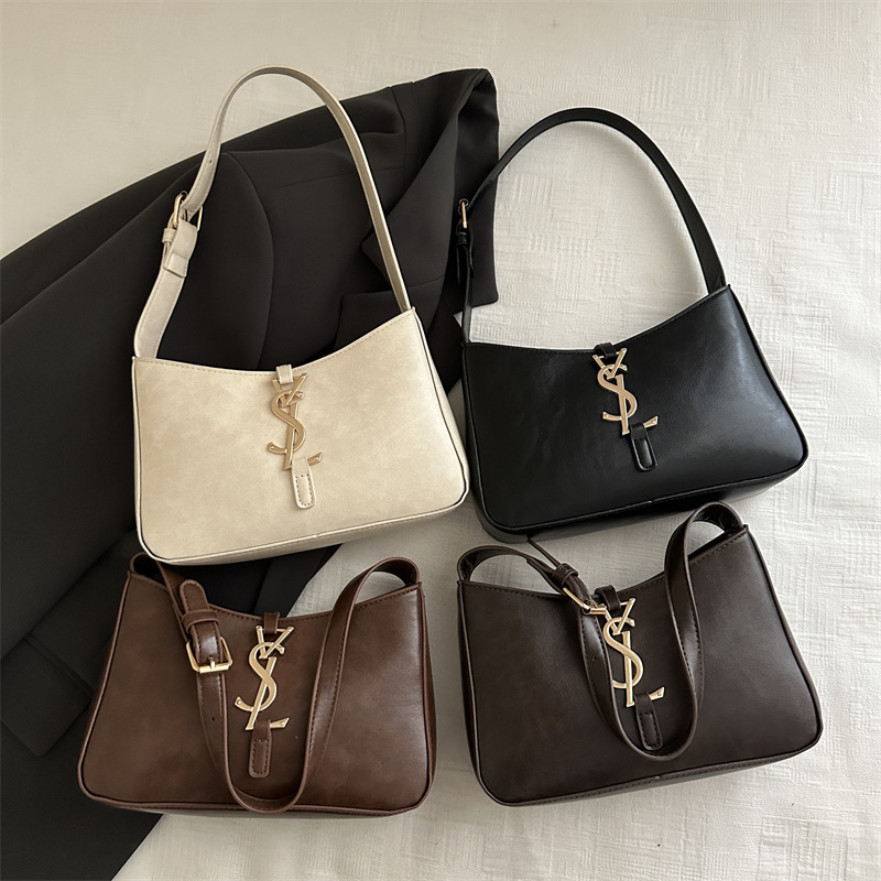 Korean-Style Trendy Shoulder Bag 2025 New Model Solid Color Fashionable Crossbody Bag Commuter Light Luxury Underarm Bag Korean-Style Trendy Shoulder Bag 2025 New Model Solid Color Fashionable Crossbody Bag Commuter Light Luxury Underarm Bag