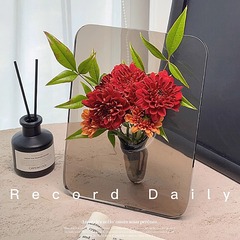 玻璃相框花瓶插花高级感小众轻奢客厅玄关电视柜桌面装饰小摆件