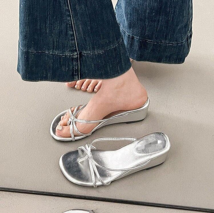 Red popularidad retrógrado tacones de pente zapatillas de flipper para mujeres verano usar 06 nuevo con falda de hadas zapatillas frías image 3