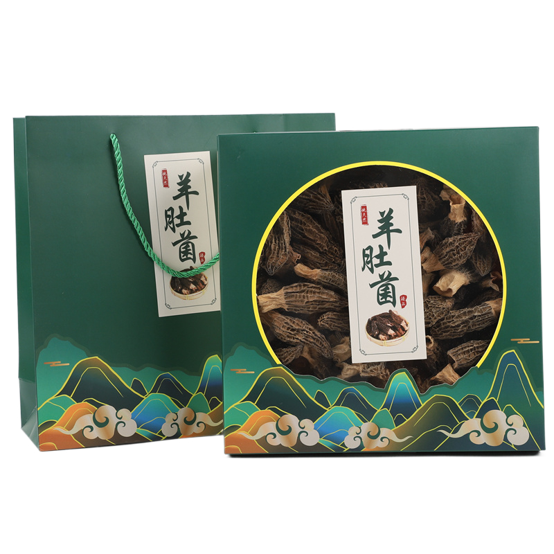 通用折盒羊肚菌包装盒红菇香菇花菇灵芝鱼胶礼品盒姬松茸纸盒礼盒