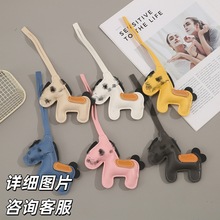 新款创意卡通学生少女包包书包挂绳pu皮革小马钥匙链挂件配饰批发