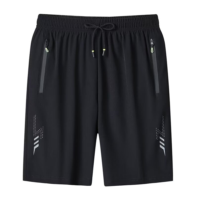 Camisas y menos ropa, pantalones cortos de seda de hielo para hombres, pantalones de cinco puntos para deportes de ocio de verano, pantalones de secado rápido, hombres de verano, tallas grandes, sueltas y versátiles