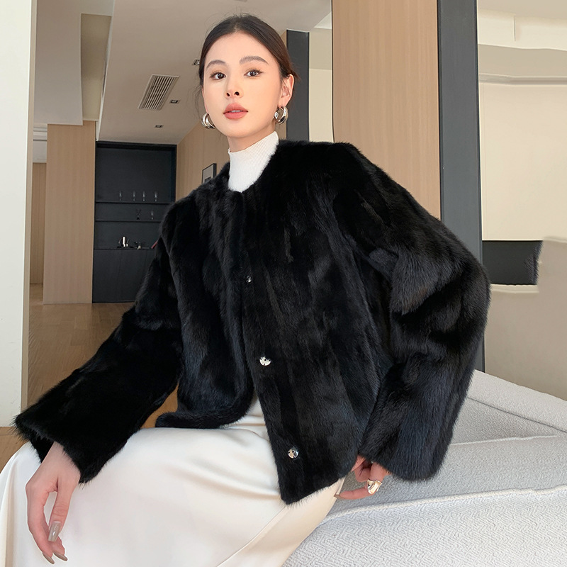 貂皮皮草女2025新款冬季外套水貂毛真皮大衣小香风气质名媛年轻款