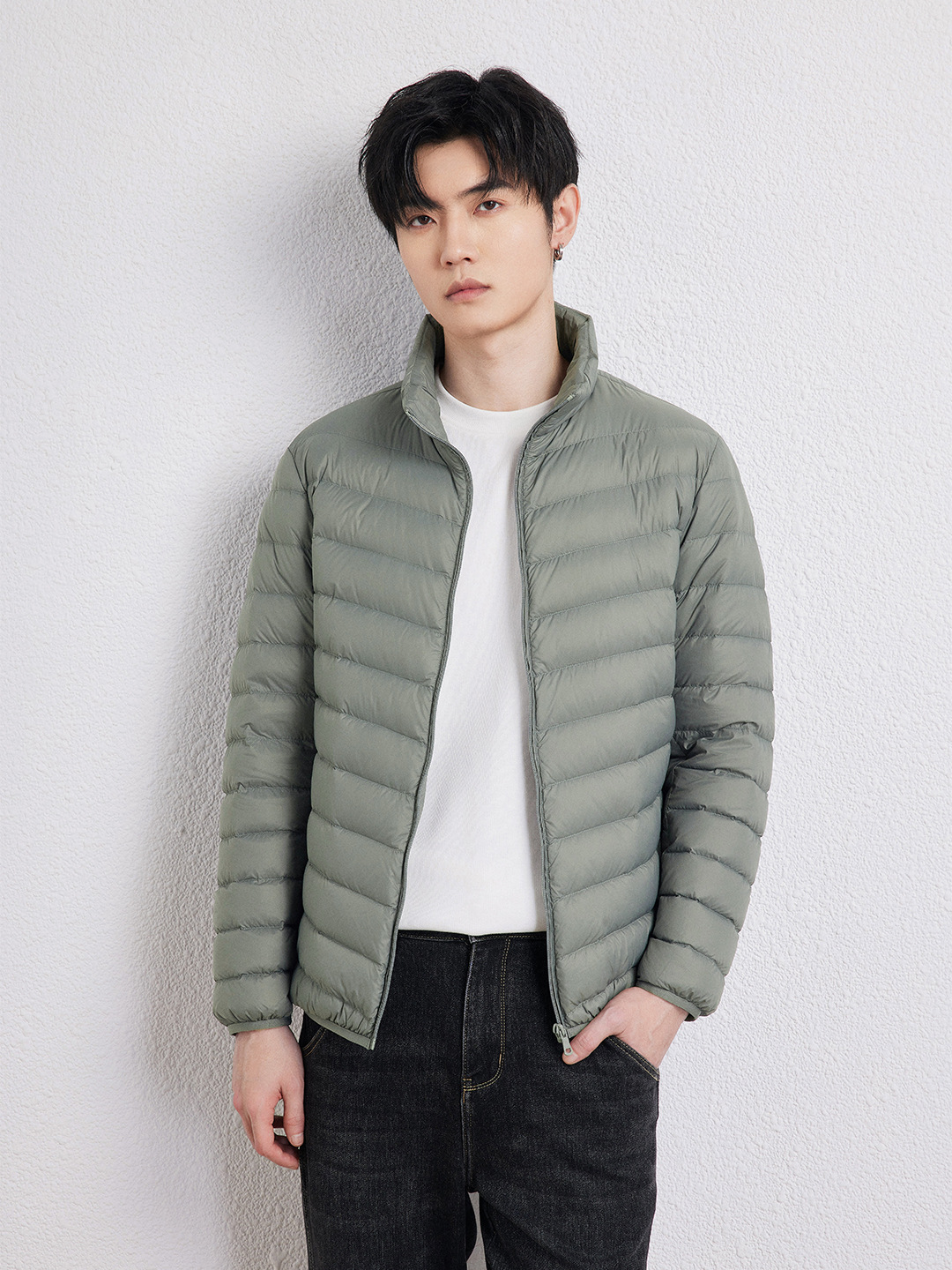 2025 新しい秋冬ダウンジャケットメンズショート軽量スタンドカラージャケット 90 ホワイトダックダウン大きいサイズライナーフラット湖