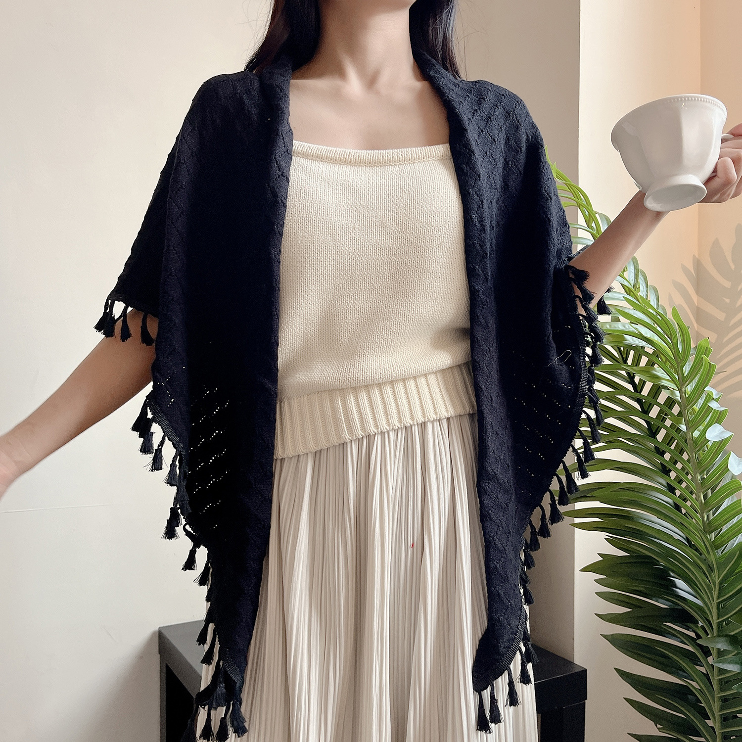 Cheongsam Challas de aire acondicionado de estilo retro mujeres Challas de tejido de lana fina capas Cardigan