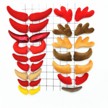 新款卡通圣诞拉毛布鹿角牛角DIY 头饰配饰发饰鞋袜包材料布艺配件