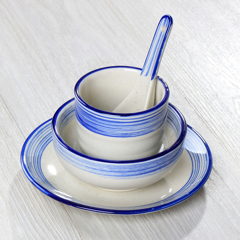 Four-piece special brush and sweep tableware table set Chinese style hotel restaurant restaurant cups, bowls, plates and spoons series tableware tableware