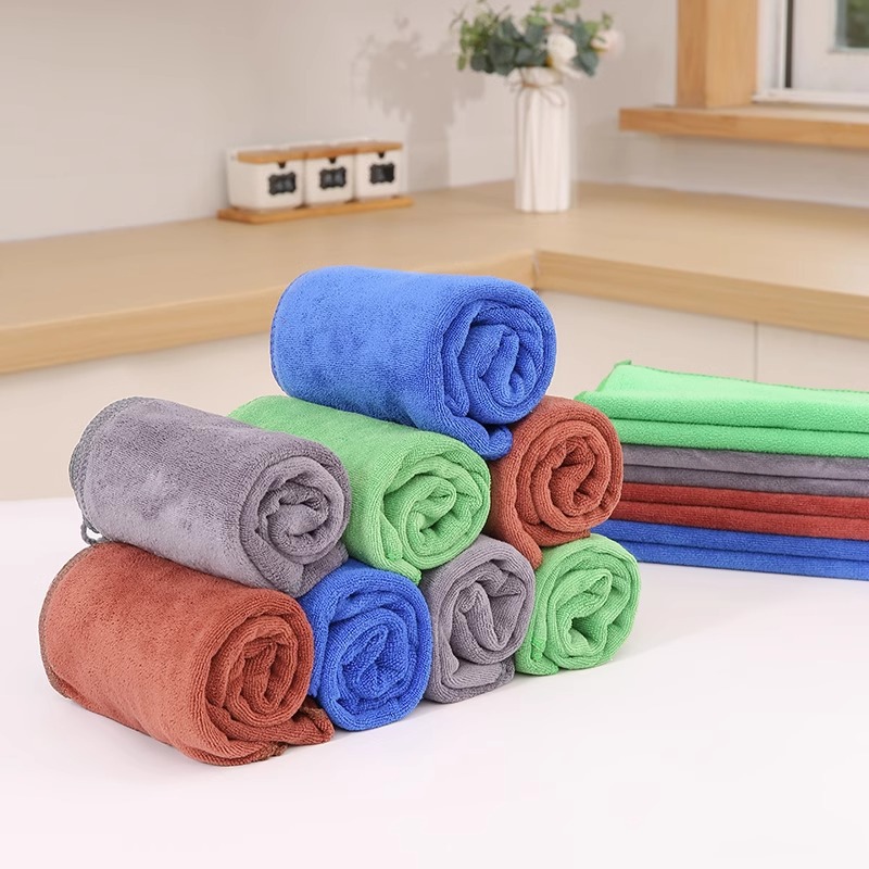 toalla especial de limpieza absorción de agua espesa fibra fina lavavajillas tela de limpieza de vidrio limpio