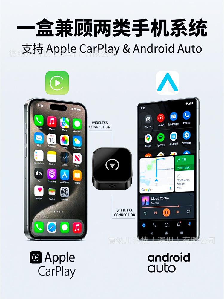 Best-selling 2-in-1 carplay wireless box for vehicles, smart car connectivity box, Android Autocarplay box