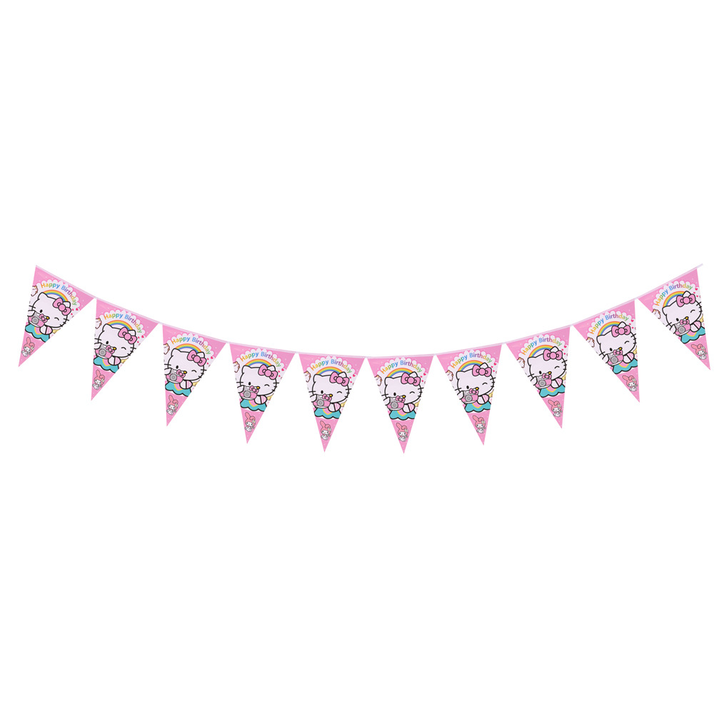 Bandeja de papel para fiesta de gato KT transfronterizo fiesta de cumpleaños para niños vajilla desechable decoración para fiesta Hellokit ty