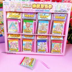 ミニドレスアップぬりえステッカー Doudou ミニ楽しい教育漫画ステッカーおもちゃ新しいハンドブックステッカー