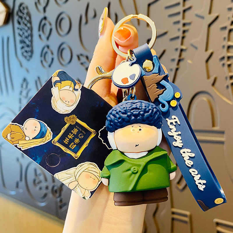 正規版月半芸術家キーホルダー漫画ゴッホネット赤かわいい学生カバンペンダント小プレゼント卸売り|undefined