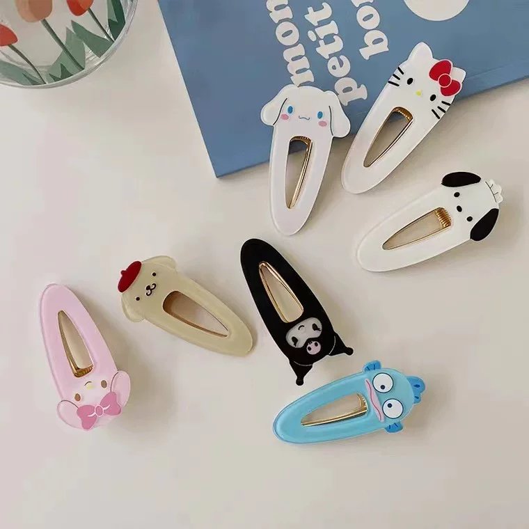 Hello Kitty, милый зажим для волос, мультяшные челки, аксессуар для волос