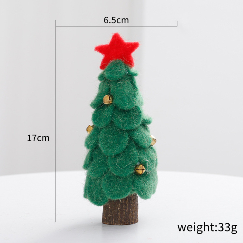2024新型ウールフェルトのクリスマスツリーの置物の小さいサイズのクリスマスツリーのデスクトップのショーウインドーのシーンは緑色のクリスマスツリーを飾ります。|undefined