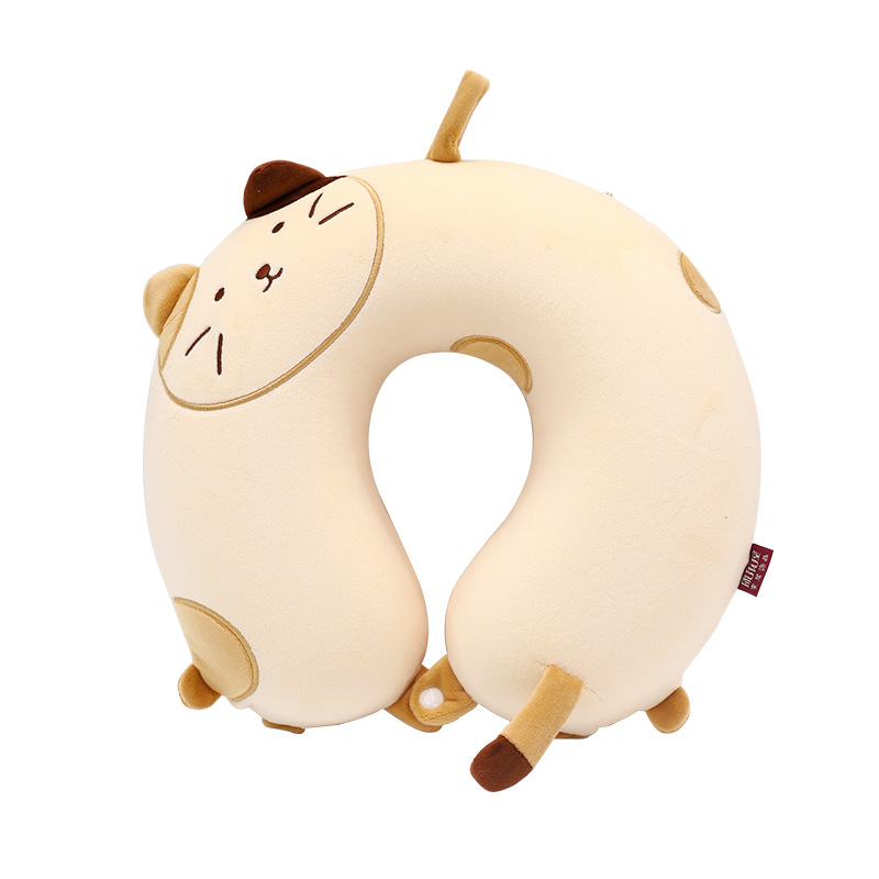 Kangle House Oficina viajes cuello almohada en forma de U de espuma de memoria de rebote lento animal de dibujos animados