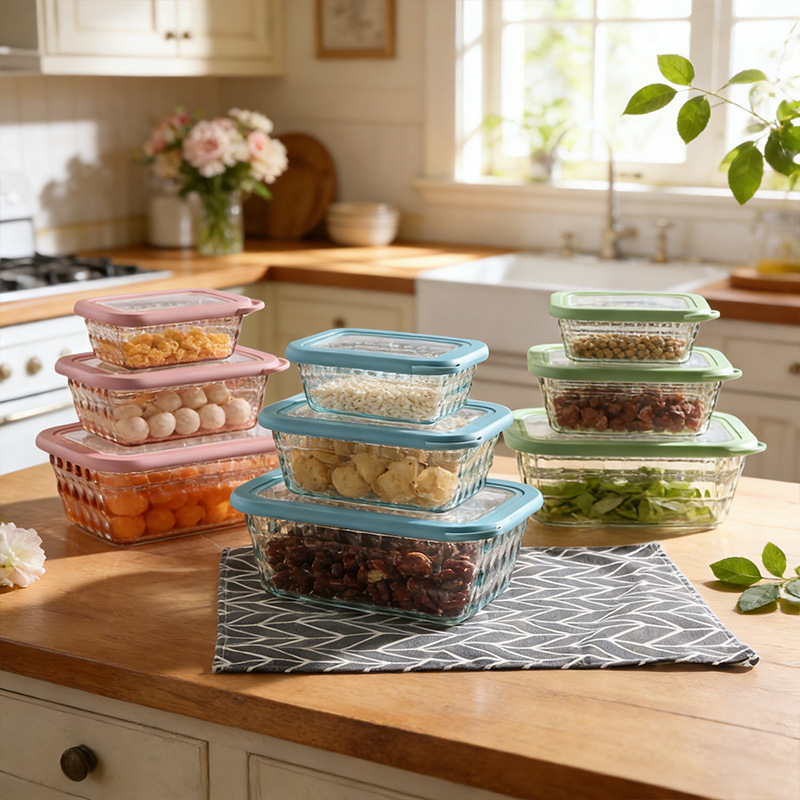 Juego de tres recipientes herméticos de gran capacidad Zhanggong, caja para conservar alimentos frescos, lonchera de plástico, lonchera refrigerada de estilo nórdico