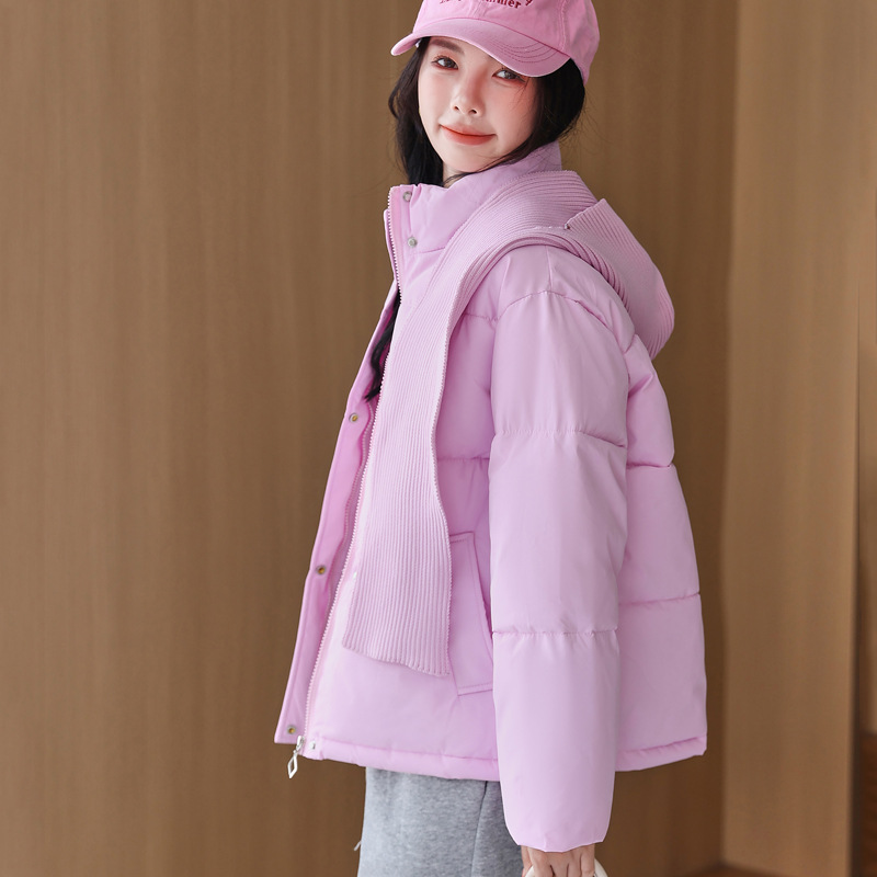 Al por mayor ropa de algodón 2025, ropa de algodón de pluma corta para mujeres nuevo otoño y invierno grueso ropa de pan chaqueta de algodón suelta