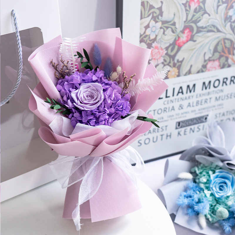 Flores de la vida eterna, flores verdaderas, flores secas, flores de Eucalyptus, flores de cumpleaños, flores de la vida eterna, regalos de cumpleaños para la novia, día de San Valentín