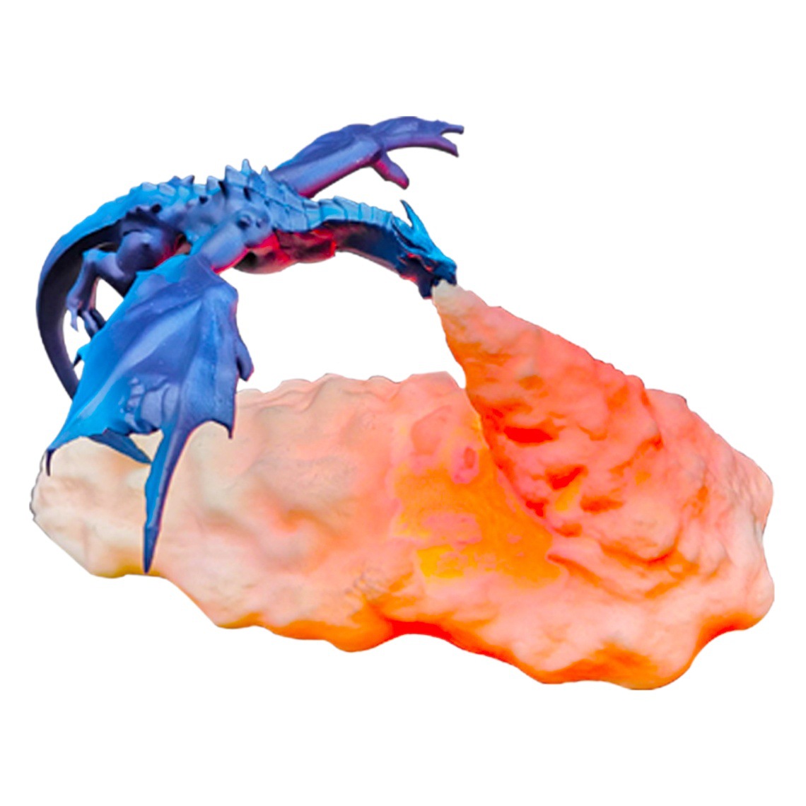 3D impresión fuego-pulverización dragón luz dormitorio creativo noche luz decorativa lámpara de mesa LED recargable luz de la noche regalo de cumpleaños