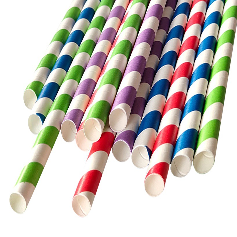 12*215 gran cantidad en stock venta al por mayor paja de papel desechable negrita gran diámetro leche té paja punta degradable