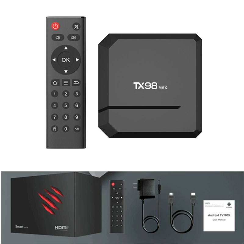 TX98 MAX комплект - сет-топ-бокс Android 12 H618 2ГБ/16ГБ 2.4ГВт WiFi сеть HD VS TX2