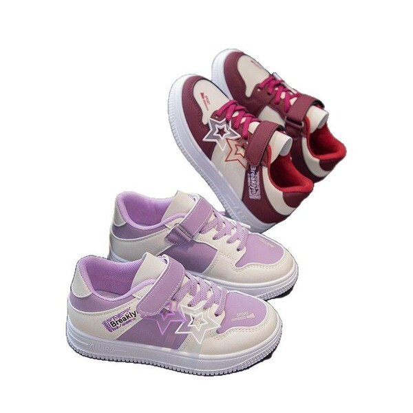 Fashionable children's autumn white sneakers for students