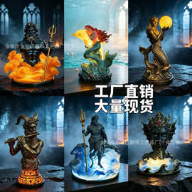 跨境新品Myth-Themed Decorative Lights神话灯饰树脂工艺品