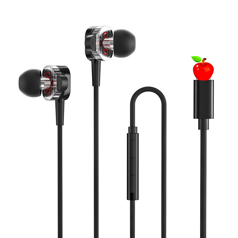 Nuevos auriculares de metal de fábrica, auriculares con cable de control de graves pesados en el oído, auriculares de cabeza plana, estéreo