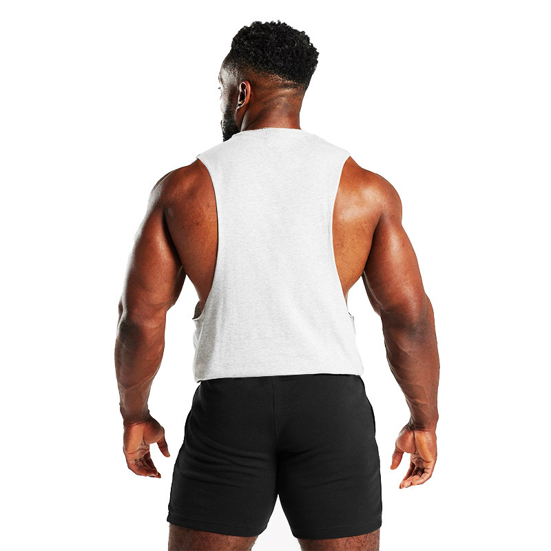 2024 Sommer Neues Fitness-Tanktop für Herren, einfarbig, sportlich, lässig, lockere Schulter-T-Shirt_voghion.com