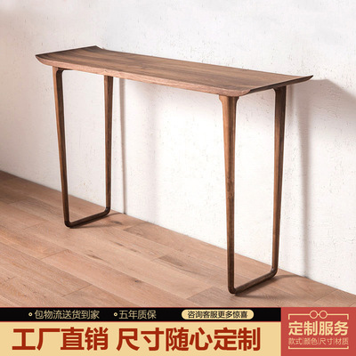 北美黑胡桃木新中式玄关桌几进门入户现代简约极简北欧式轻奢条案|ru