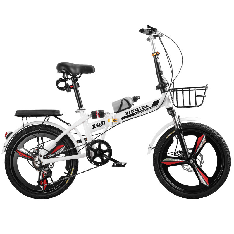 Installation-Free Folding Bicycle for Adults, Portable 20inch 22inch Speed-Changing Shock-Absorbing Pedal Scooter for Male and Female Students