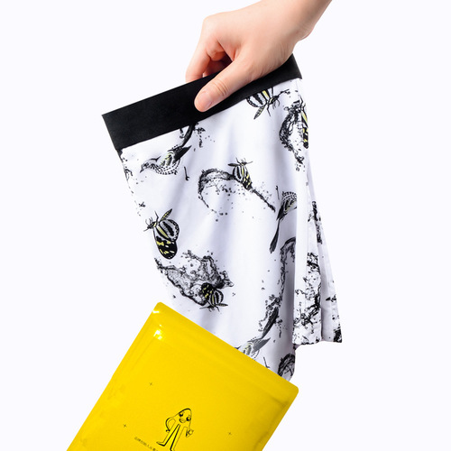 Men's silk smooth ice silk underwear Zhongshan underwear wholesale private label men's underwear printed antibacterial four corner underwear