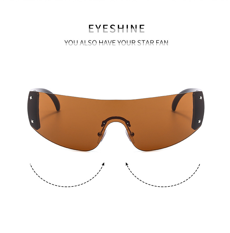 Y2k Five-pointed Star Frameless Sunglasses For Women Retro Style_voghion.com