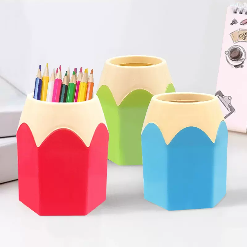 创意卡通笔筒 多功能办公桌面收纳笔筒学生塑料个性简约收纳架