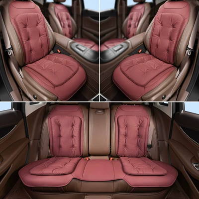 Four Seasons Pad, Breathable and Comfortable Nappa Seat Cushion - volcano-red-seven-piece-vehicle-set-no-standard-model-please-note-the-car-logo