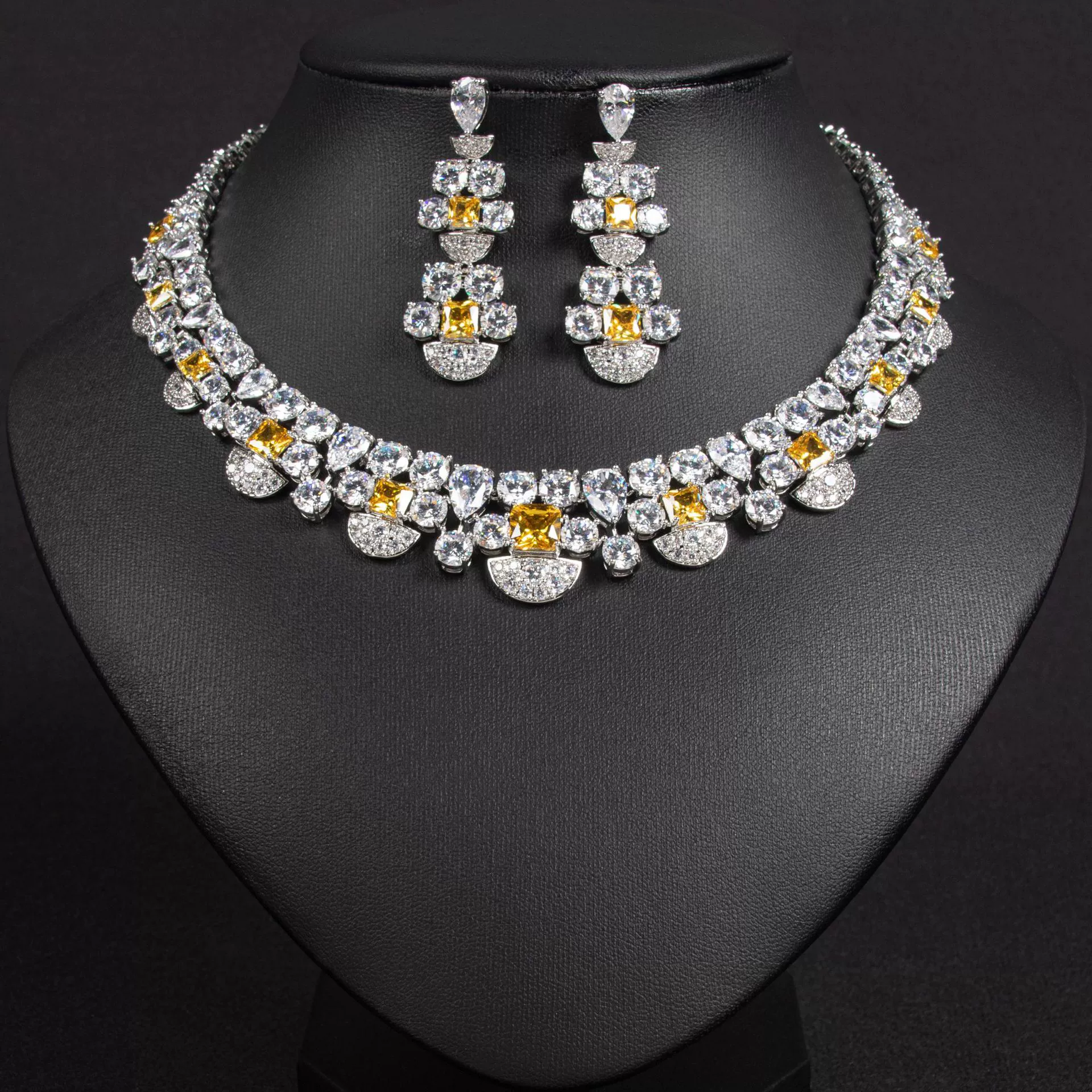 (Cross-border trading), pendant with zircon, necklace and earrings, dress, wish, bright catchy style