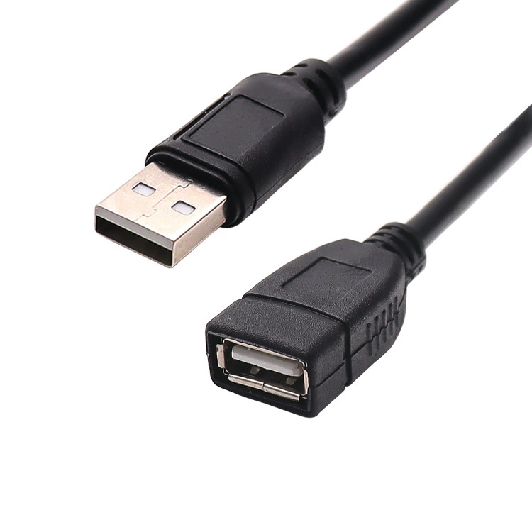 Чёрная USB-кабель расширенной линии для публичного доступа с полным медным сердечником, экранированный, 2.0, продлённое соединение