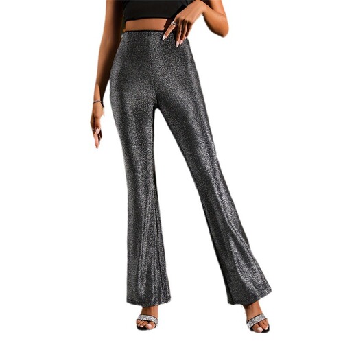 Elegant High-Waisted Stretch Tapered Bell Bottom Casual Pants for Women