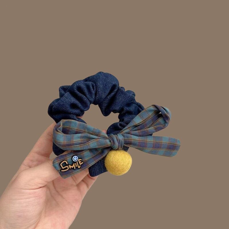 Korean Hair Accessories Plaid Bow Niche Hair Tie Gentle Versatile Retro Hair Rope High Elasticity Pom-Pom Hair Band Hair Cover Korean Hair Accessories Plaid Bow Niche Hair Tie Gentle Versatile Retro Hair Rope High Elasticity Pom-Pom Hair Band Hair Cover