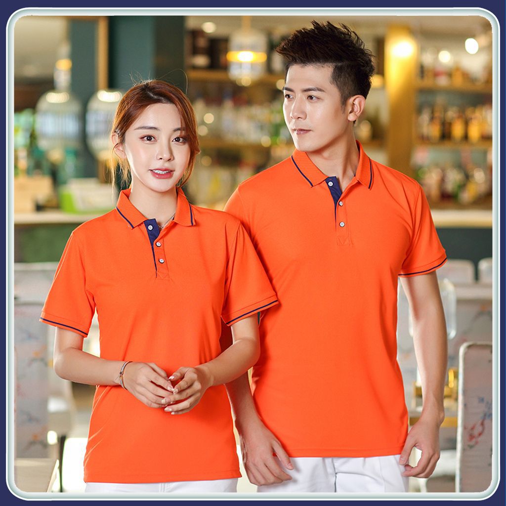 Polyester cotton polo Shirt custom t-shirt diy company coverall Customize Embroidery Lapel Short sleeved T-shirt logo word