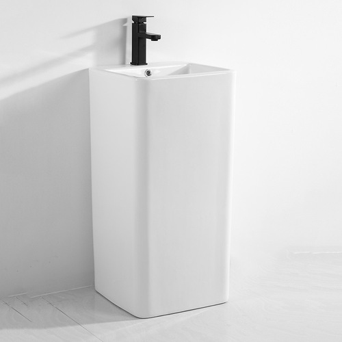 One-piece column basin ceramic sink floor-mounted hotel washbasin balcony face basin KTV bathroom column basin