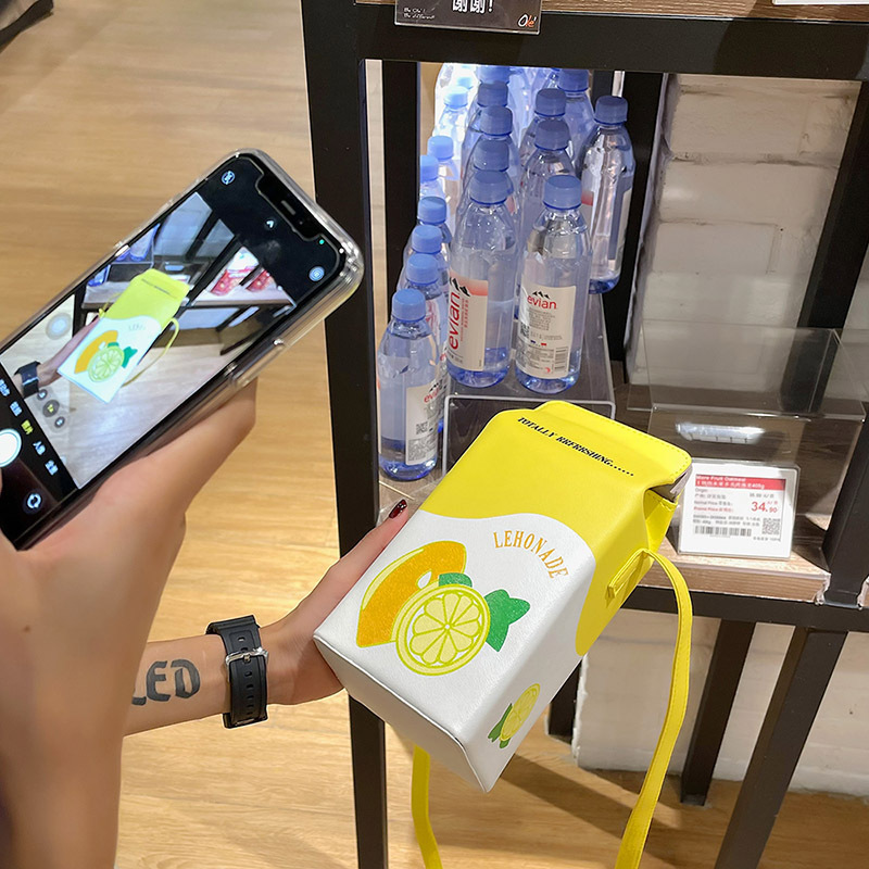 Small Pu Leather Fruit Square Buckle Crossbody Bag display picture 36