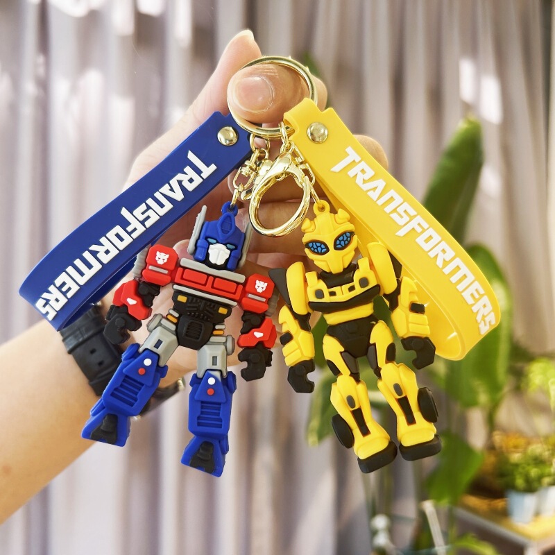 Cute cartoon Three-dimensional doll robot mecha warrior keychain bag pendant female car small gift wholesale