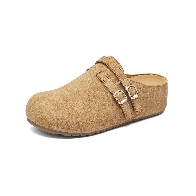 2026 nuevo estilo de primavera para mujeres con un pedazo y zapatillas de bolken de veludo