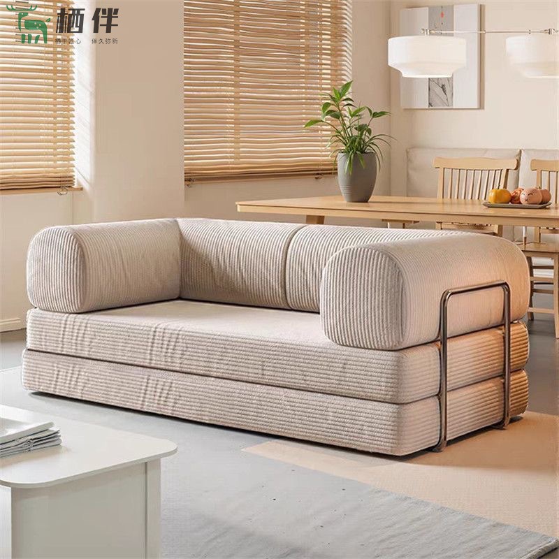 Folding Sofa, Dual-Purpose, Internet Celebrity Living Room, B&B, Double Sofa, Rental Room, Fabric Sofa, Lazy Sofa Bed